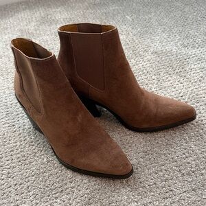 rag & bone Brown Suede “Razor” Chelsea Booties